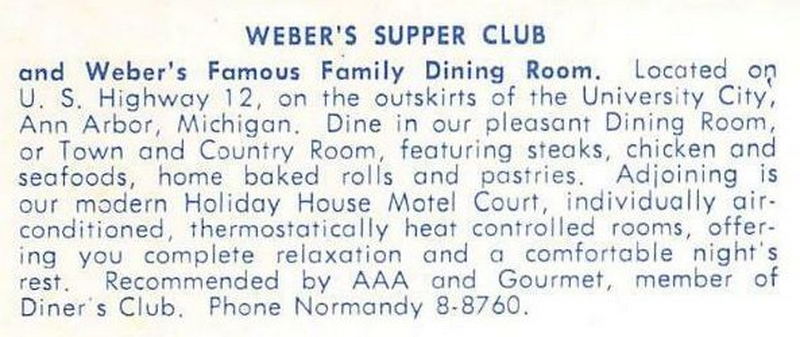 Webers Holiday House Motel - Vintage Postcard